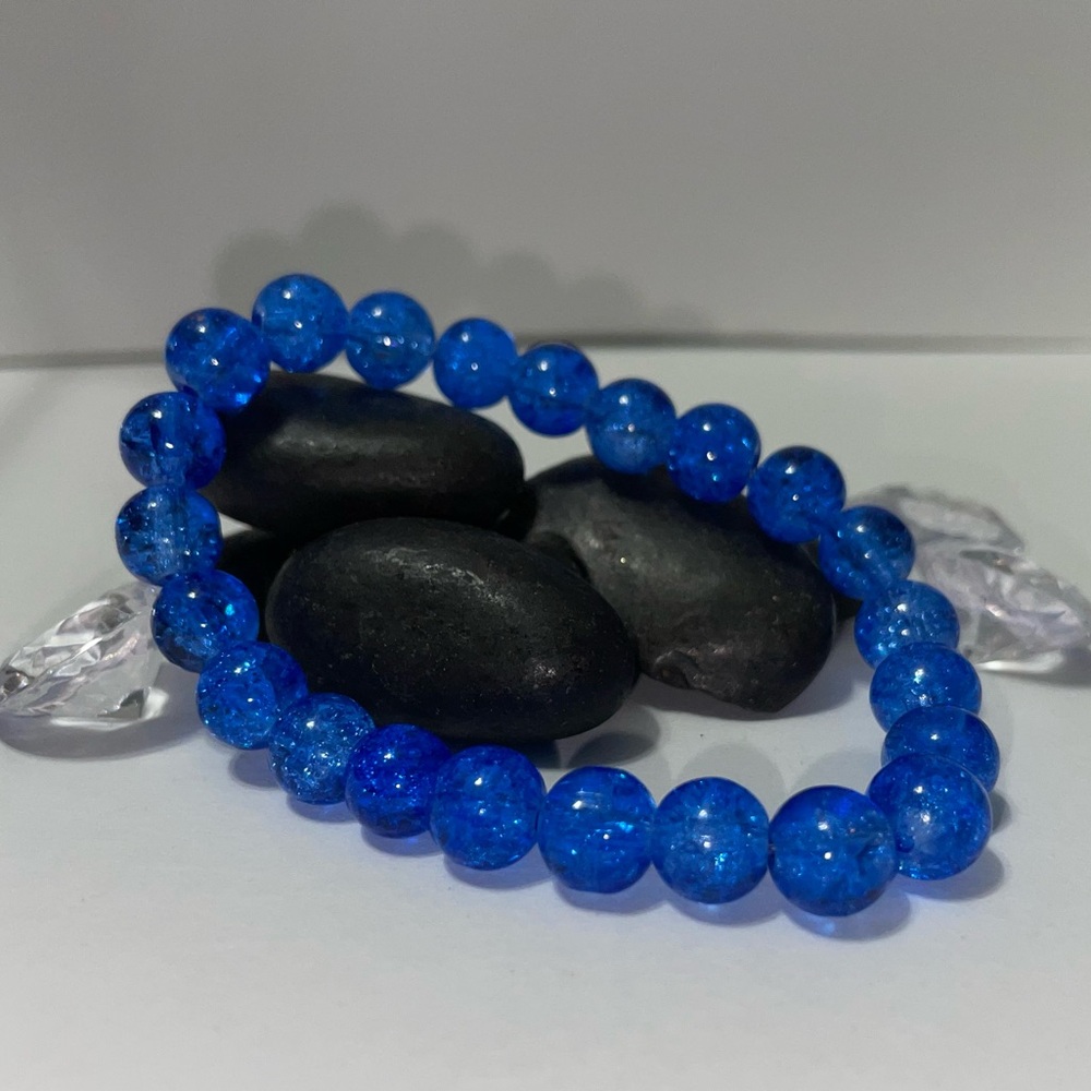 Hand Crafted Blue Beaded Bracelet